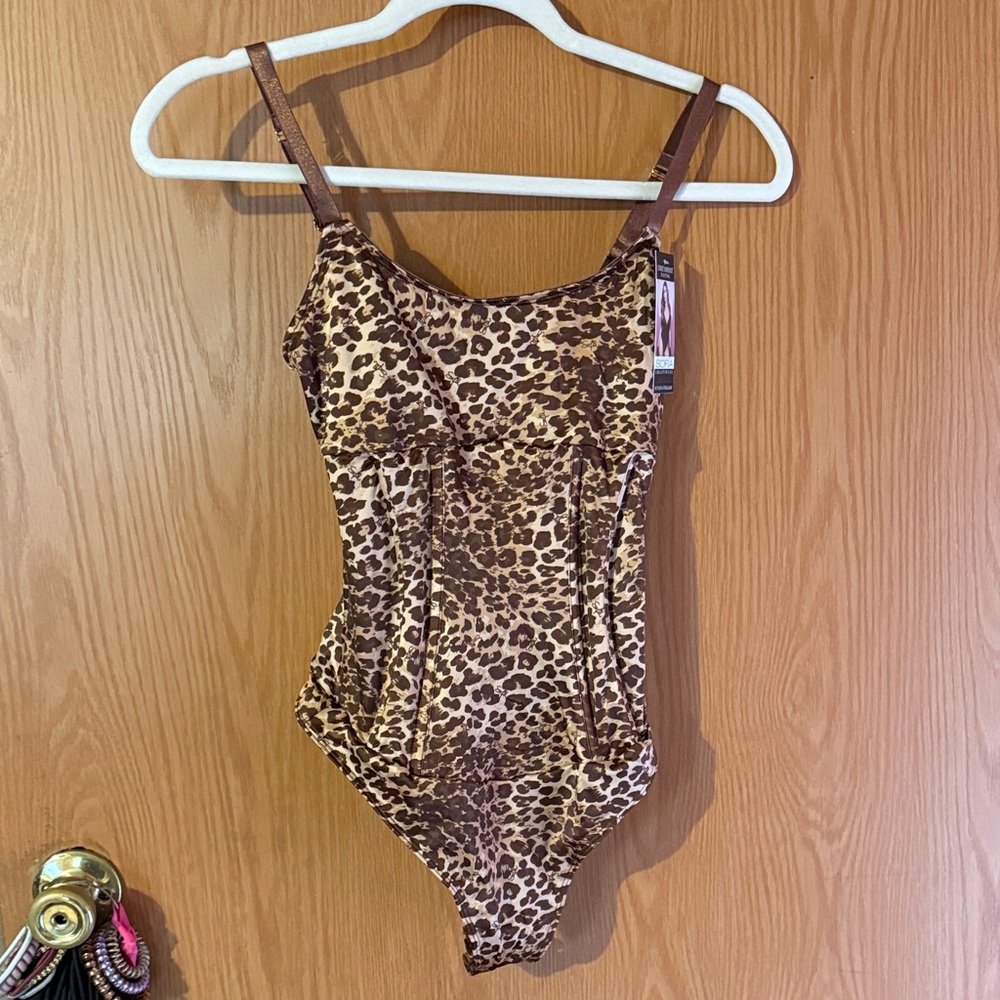 Leopard Print Sculpting Corset Bodysuit